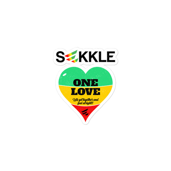 One Love Bubble-Free Stickers