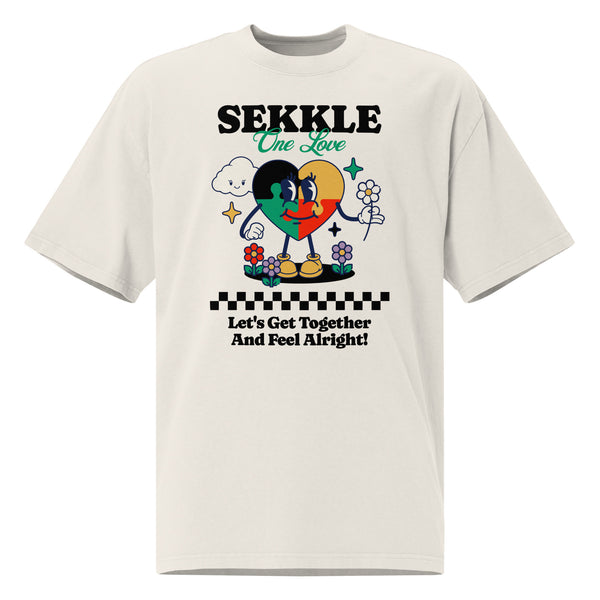 Sekkle One Love オーバーサイズ フェード T シャツ