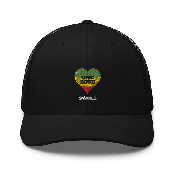 One Love Embroidered Trucker Cap