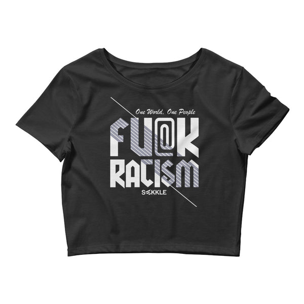 Fu@k Racism レディース クロップ Tシャツ