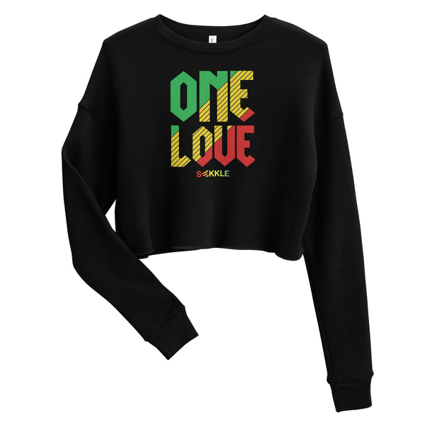 One Love Stripe Crop Sweatshirt